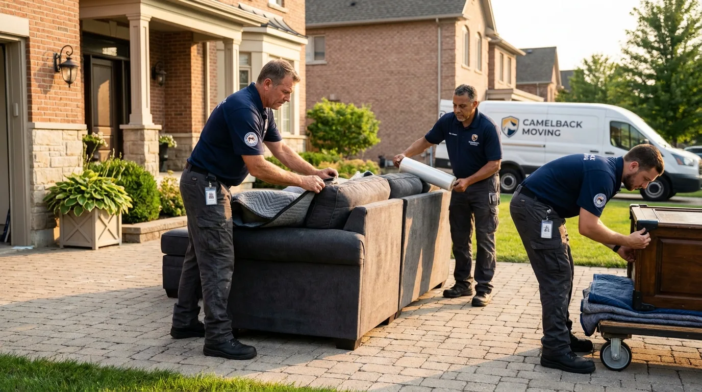 Large estate moving crew wrapping furniture in Metcalfe, MS